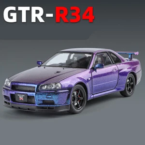 1:24 NISSAN Skyline Ares GTR GT-R R34 Alloy Sports Car Model Diecasts & Toy Gift - Picture 1 of 28