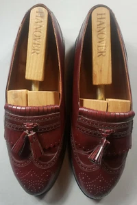 Bostonian Classics Size 8 1/2 EEE/E Dress Shoes Leather Tassel Burgundy Loafers  - Picture 1 of 9