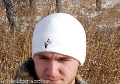 Avery Greenhead Gear GHG Fleece Skull Cap Beanie Hat White Snow Cattail Logo