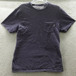 Camisa Peter Werth Adulto Mediana Azul Manga Corta Lunares Bolsillo Informal Para Hombre - Imagen 1 de 14