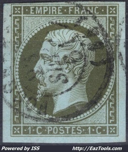 FRANCE NAPOLEON III 1c OLIVE N° 11 AVEC CACHET A DATE DU 23/09/1861 - Picture 1 of 2