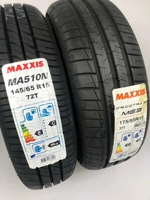 Sommerreifen Mitsubishi I-MiEV 145/65 R15 + 175/55 R15 vier Stück Maxxis - Bild 1 von 3