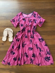 WILLOW TREE Pink and Blue Floral Boho Shift Dress Sz 8 - Picture 1 of 12
