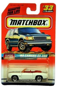 1998 Matchbox #33 Classic Decades 1969 Chevrolet Camaro SS 396 white - Picture 1 of 1