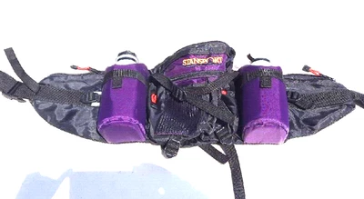 Riñonera Stansport con dos botellas de agua púrpura Foto 1 de 4