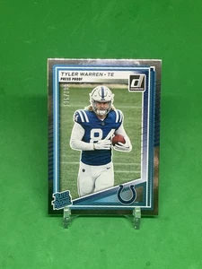 Panini Donruss Tyler Warren 2025 clasificación #337 novato prueba de prensa plateada/199 - Imagen 1 de 2