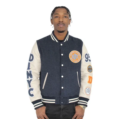 DLNYC - Daniel’s Leather Men’s Varsity Jacket – Wool Body & Leather Sleeves - Image 1 of 4