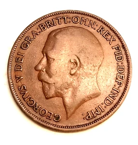 1 penny british 1919 King George V old coin * sb431 - Picture 1 of 2