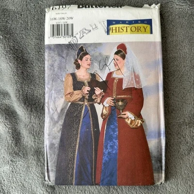 Butterick 6197 Historical Costume Sewing Pattern 16W-20W Medieval Renaissance - Image 1 of 4