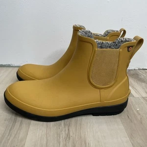 BOGS BLOOM Womens Amanda II Chelsea Boot Size 8 Yellow Snow Warm Winter Saffron - Picture 1 of 13