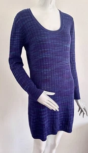 Mini Vestido MISSONI Tejido Crochet Lana Virgen Viscosa Púrpura Zig-Zag Talla IT 46 L - Imagen 1 de 21