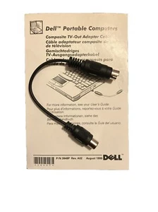 COMPOSITE TV-OUT ADAPTER CABLE FOR DELL P0RTABLE PC'S New - Picture 1 of 2