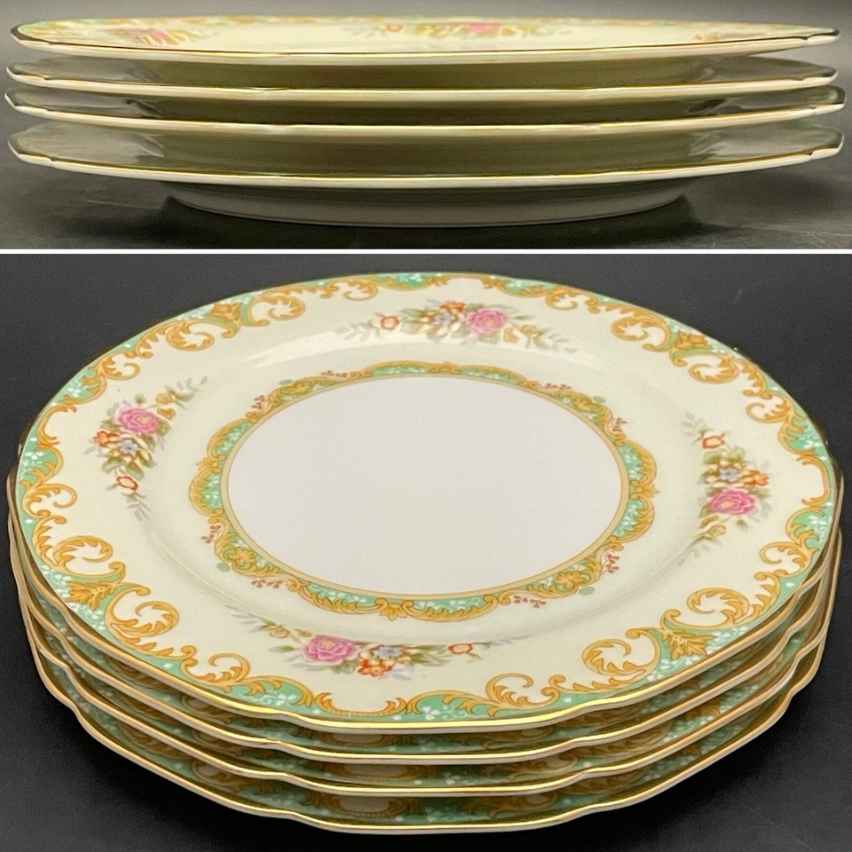 Juego de 4 platos de ensalada/postre Noritake Morimura Roseglow 1931-1940 Japón 7,5" de diámetro Foto 1 de 4