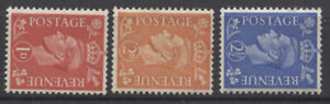 Great Britain (1937-1947) - Watermark sideways - 3-stamps (2 p craken paper) MH