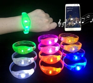 Light Up LED Bracelets Flashing Glowing Wrist Band Blinking Bangle Party Fun - Picture 1 of 1