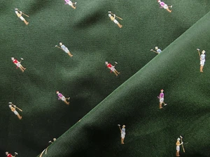 Polo Sport Premium tessuto di seta broccato jacquard sfumato italiano, verde, 70x70 cm - Foto 1 di 14