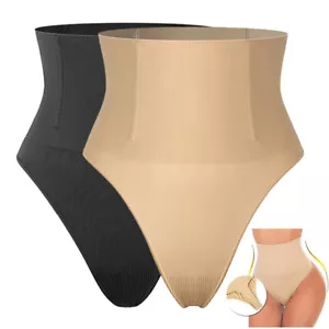 Pull Me Hold In Women High Waist Trainer Body Shaper Tummy Control Thong Panties - Picture 1 of 18