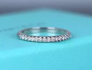 $2,850 Tiffany & Co. Platinum Diamond Half Circle Soleste Wedding Band Ring Sz 5 - Picture 1 of 9
