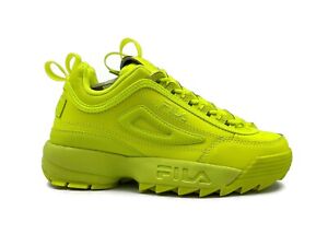 Fila Disruptor 2 Premium Women Casual Platform Shoe Neon Yellow Sneaker Trainer