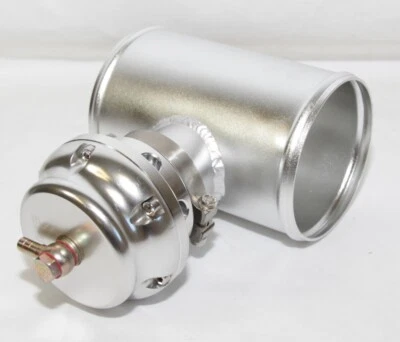 SILVER EMUSA 50MM Turbo BLOW OFF VALVE BOV V Band & 4" BOV PIPING Adapter - Image 1 of 4