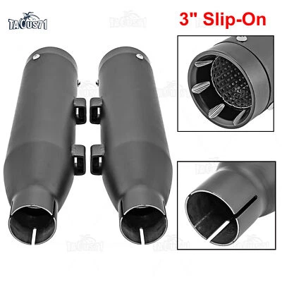 For Harley 14-2022 Sportster XL 883 1200 3" Black Muffler Slip On Exhaust Pipes - Image 1 of 4