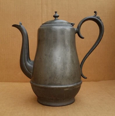 Antigua cafetera de hojalata/estaño de la era de la Guerra Civil marcada E.B.Mannings 1862 Foto 1 de 4