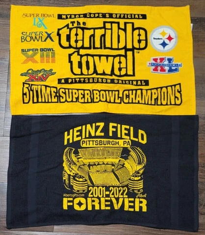 TERRIBLE TOWEL Pittsburg STEELERS HEINZ Field FOREVER 2021 2022 5X Superbowl Cover