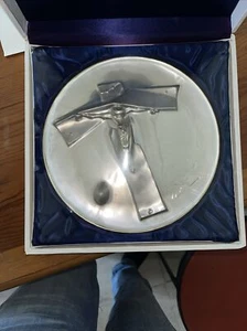 Salvador Dali first edition 1972 annual Easter plate new! sterling silver - Picture 1 of 6
