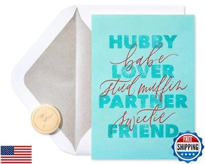 Tarjeta de aniversario de papiro para esposo (tan suerte) - Imagen 1 de 5