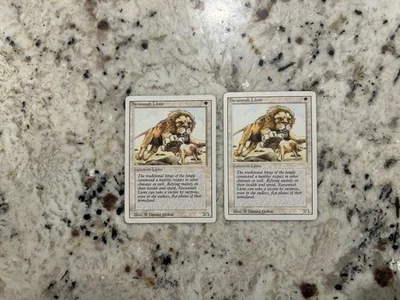 Mtg Revised Savannah Lions - Magic the Gathering Savannah Lions Revised Played - Image 1 of 2