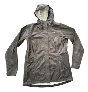 Cabela’s Women’s Rain Swept Jacket Hooded Dry-Plus Repel Charcoal Grey Sz Large - Picture 1 of 10