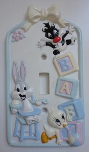 Piastra di copertura interruttore luce vintage Baby Looney Tunes Bugs Bunny & Friends - Foto 1 di 1