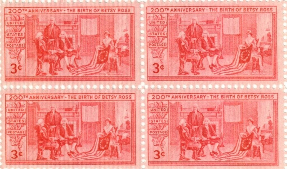 United States 3¢ Betsy Ross American Flag Postage Stamp #1004 Pack of 100 - Image 1 of 1