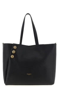 BALMAIN Emblem Black Leather Tote Bag New - Picture 1 of 3