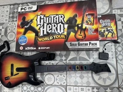 Manette et jeu guitare sans fil Guitar Hero World Tour - PC / Clone Hero RARE - Photo 1/4