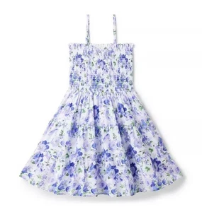 Janie and Jack The Millie Smocked Floral Sundress Dress Size 14 Purple - Picture 1 of 9