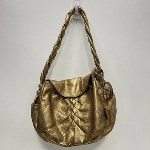 B Makowsky Bronze Pebbled Leather Shoulder Bag - Picture 1 of 5