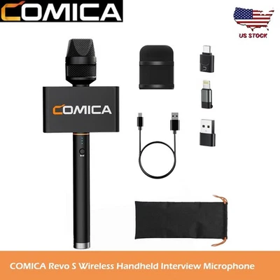 COMICA Revo S Wireless Handheld Interview Microphone for IOS Android Phones