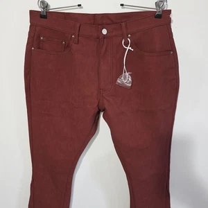 Men's MNML Vegan Leather Stacked Flare Pants 34x34 NWOT - Picture 1 of 8