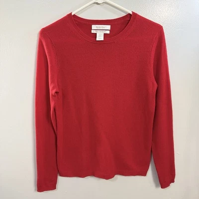 Suéter de manga larga de cachemir rojo para mujer Ellen Tracy talla M Foto 1 de 4