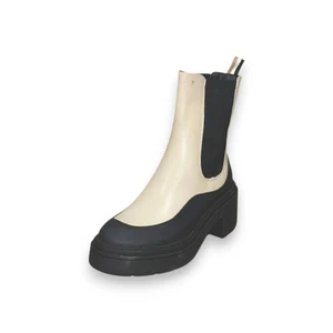 Boss Damen Schwarz Weiß Leder Chelsea Boots US 6 (EU 36) UVP 310 $ - Bild 1 von 4