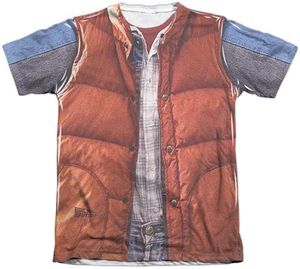 Back To The Future McFly Vest Vintage Feel Sublimation Print T-shirt -Fantasy Se - Picture 1 of 1