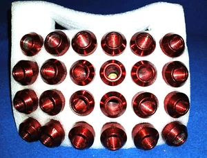 24 Red - M12x1.5 Wheel Spike Lug Nuts for Toyota, Camry, Accord, Polaris & More - Picture 1 of 5