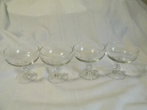 Princess House Heritage Etched Crystal Set Of 4 Footed Pedestal Dessert Glasses - Picture 1 of 5