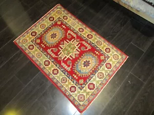 2x3 Afghan Refugee Style Gorgeous Vegetable Dye Handmade-knotted Wool Rug 586176 - Picture 1 of 12