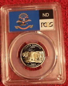 2006 s silver proof North Dakota statehood quarter PCGS PR 69 DCAM - Picture 1 of 2