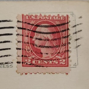 Rare U.S. 2 CENTS GEORGE WASHINGTON Red Stamp on Postcard 1918.  Hand-stamped.  - Picture 1 of 5