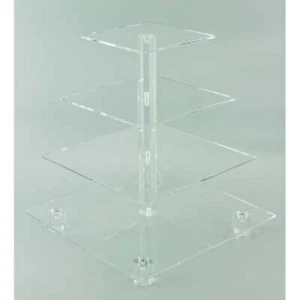 4 Tier Square 4mm Thick Cupcake Stand - Acrylic - Picture 1 of 1