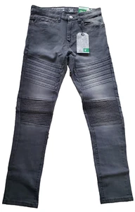 LRG Mens Slim Biker Denim Jeans Skinny Fit Stretch Pants Cotton Blend NWT *GRAY* - Picture 1 of 12