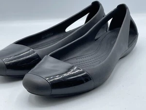 Crocs Size 8 Women's Black Flats Slip-on Shoes - Picture 1 of 6